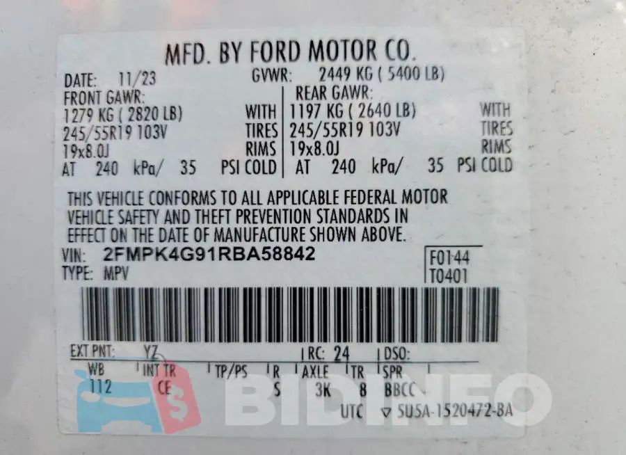 2FMPK4G91RBA58842 Photo# 14