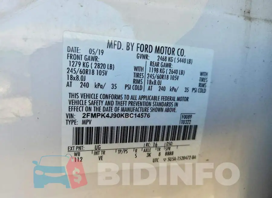 2FMPK4J90KBC14576 Photo# 14