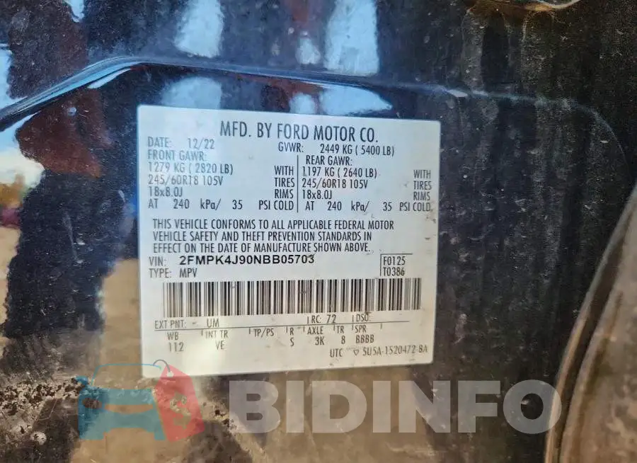 2FMPK4J90NBB05703 Photo# 13