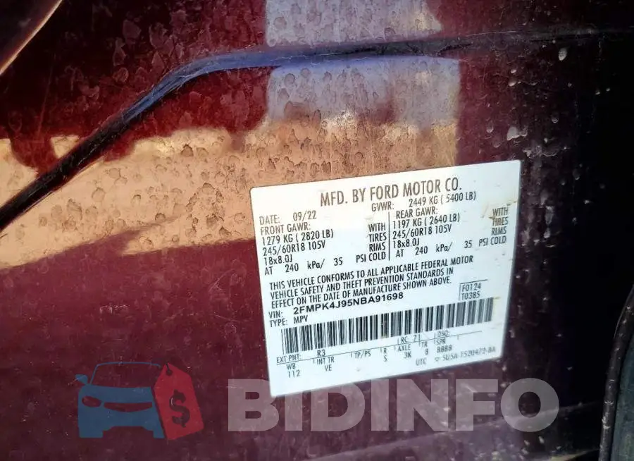 2FMPK4J95NBA91698 Photo# 13