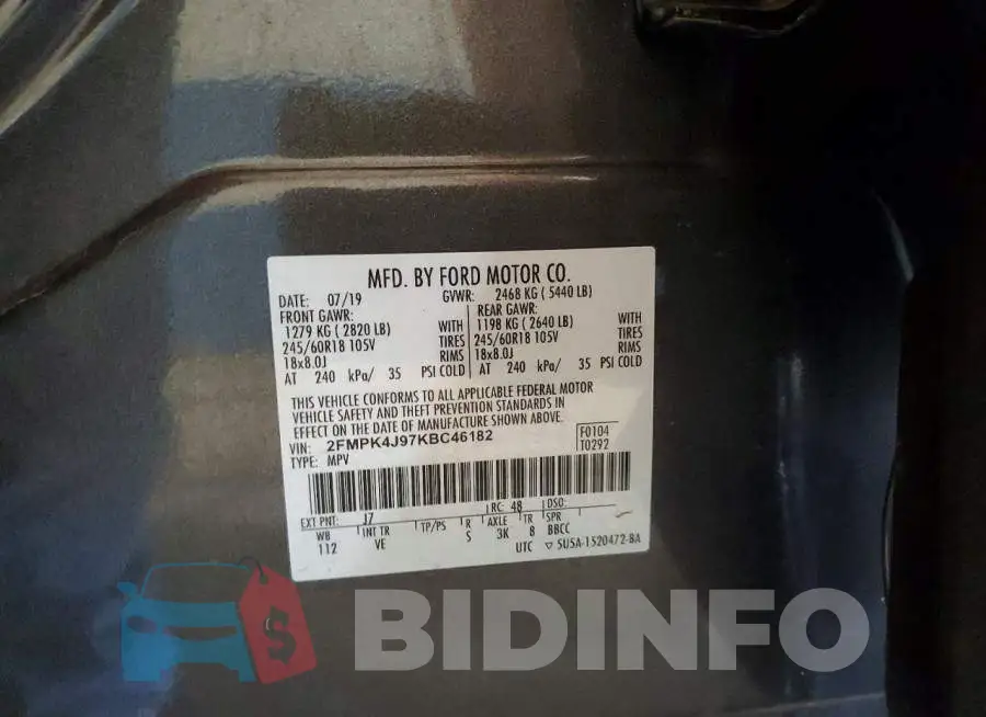2FMPK4J97KBC46182 Photo# 13