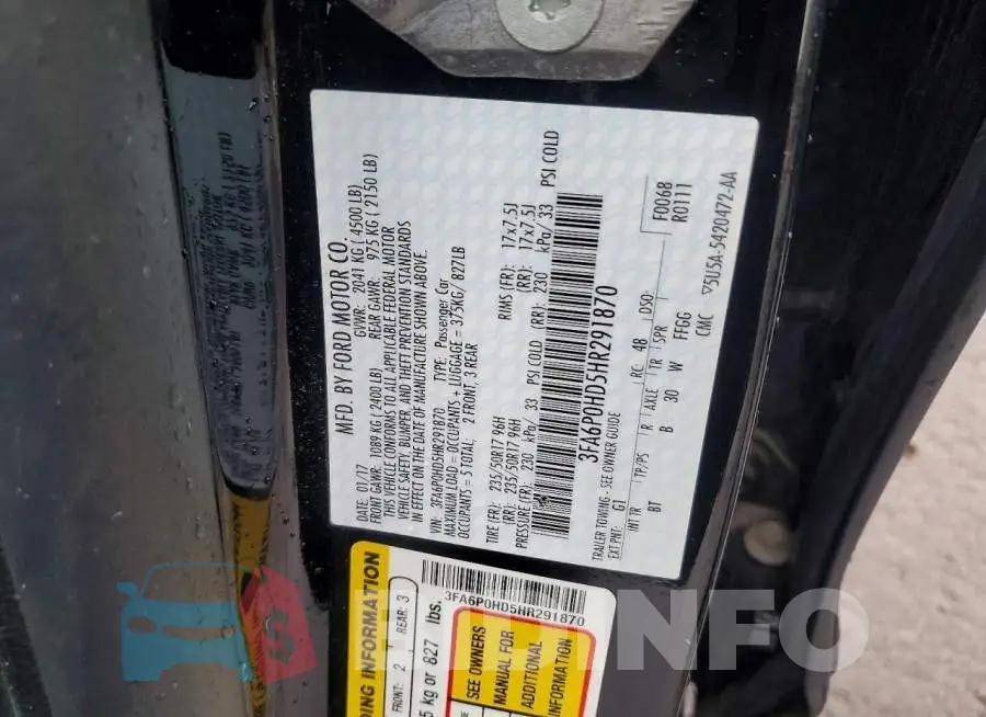 3FA6P0HD5HR291870 Photo# 12