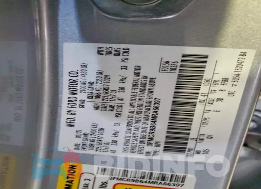 3FMCR9B64MRA66397 Photo# 13