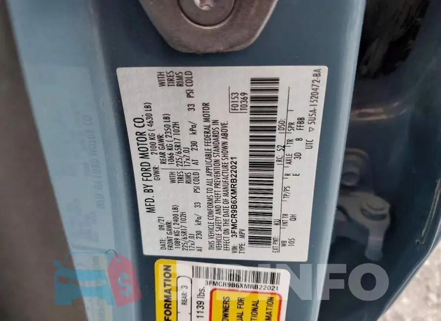 3FMCR9B6XMRB22021 Photo# 13
