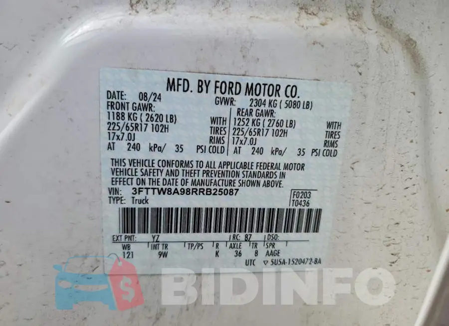 3FTTW8A98RRB25087 Photo# 12