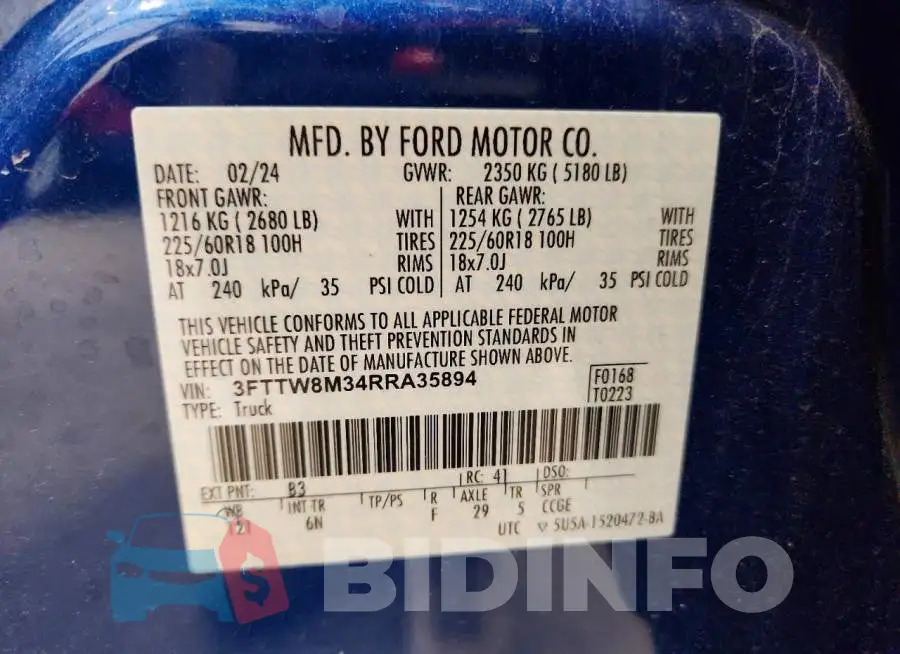 3FTTW8M34RRA35894 Photo# 12