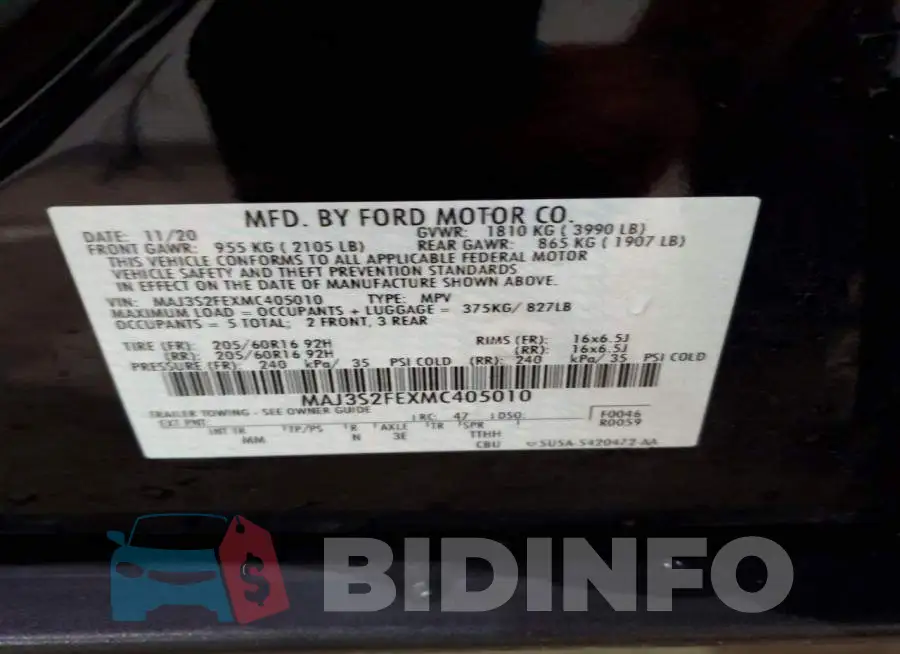 MAJ3S2FEXMC405010 Photo# 14