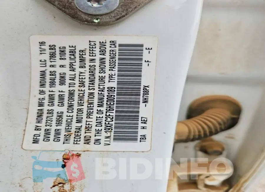 19XFC2F76HE009189 Photo# 13