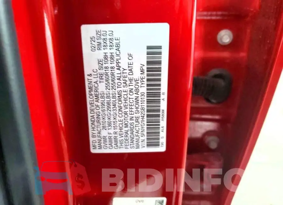 5FNYG1H42SB110130 Photo# 14