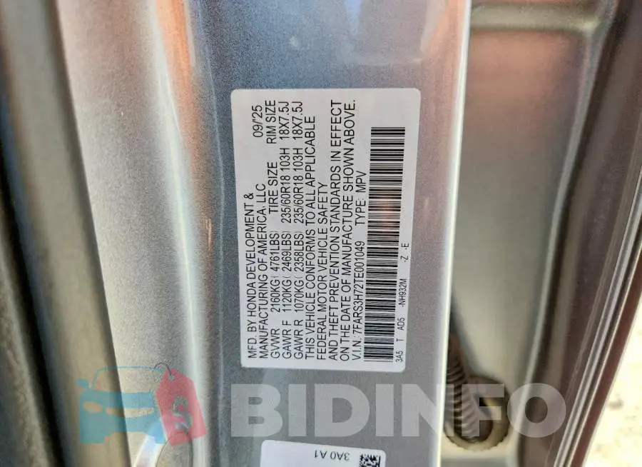 7FARS3H72TE001049 Photo# 13