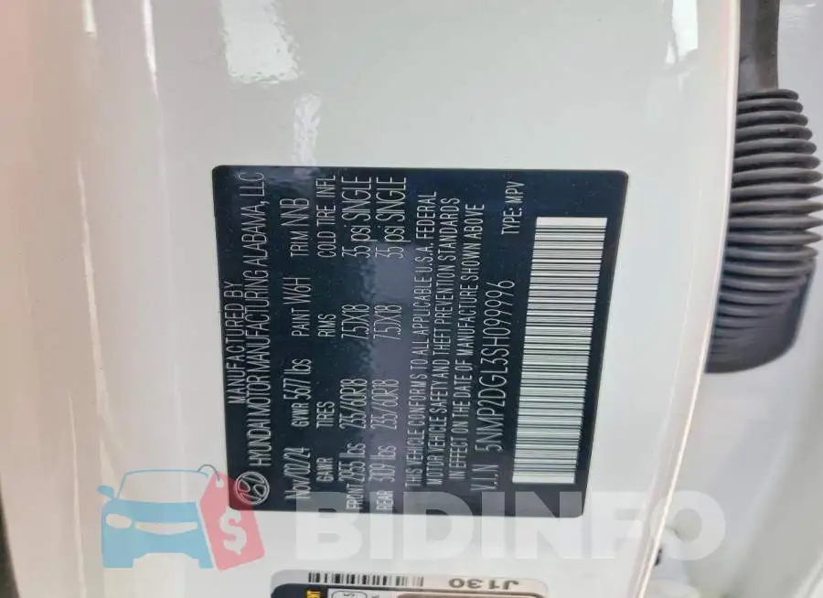 5NMP2DGL3SH099996 Photo# 14