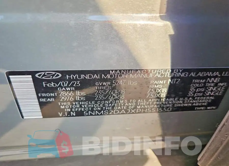 5NMS2DAJXPH551550 Photo# 13