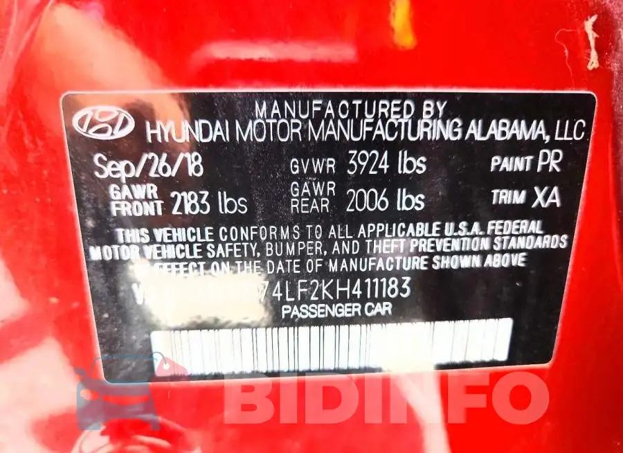 5NPD74LF2KH411183 Photo# 12