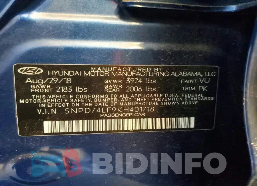 5NPD74LF9KH401718 Photo# 12