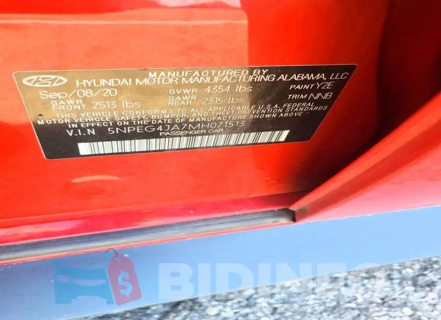 5NPEG4JA7MH071513 Photo# 12