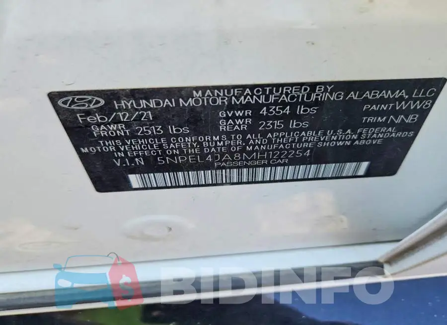 5NPEL4JA8MH122254 Photo# 13