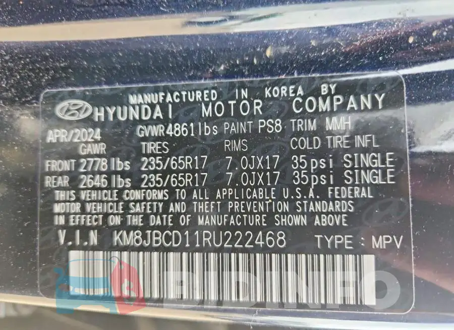 KM8JBCD11RU222468 Photo# 14