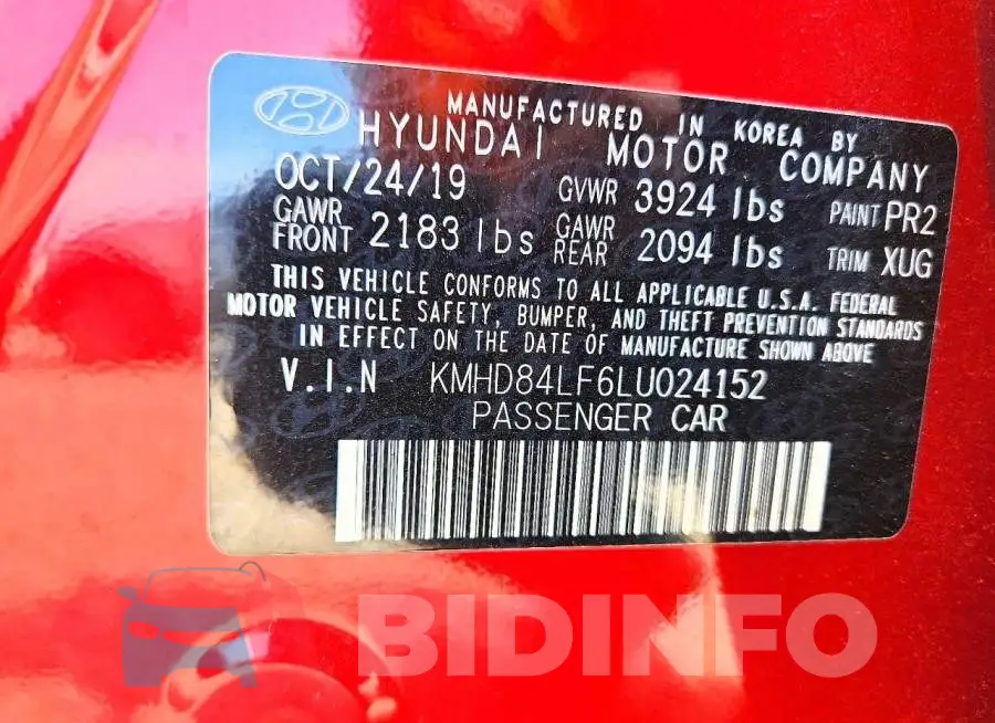 KMHD84LF6LU024152 Photo# 12