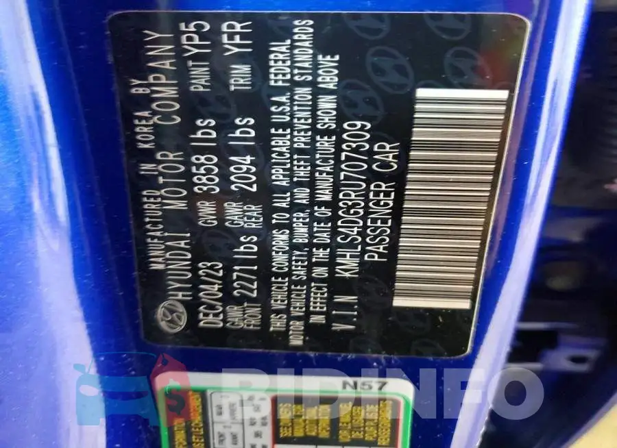 KMHLS4DG3RU707309 Photo# 12