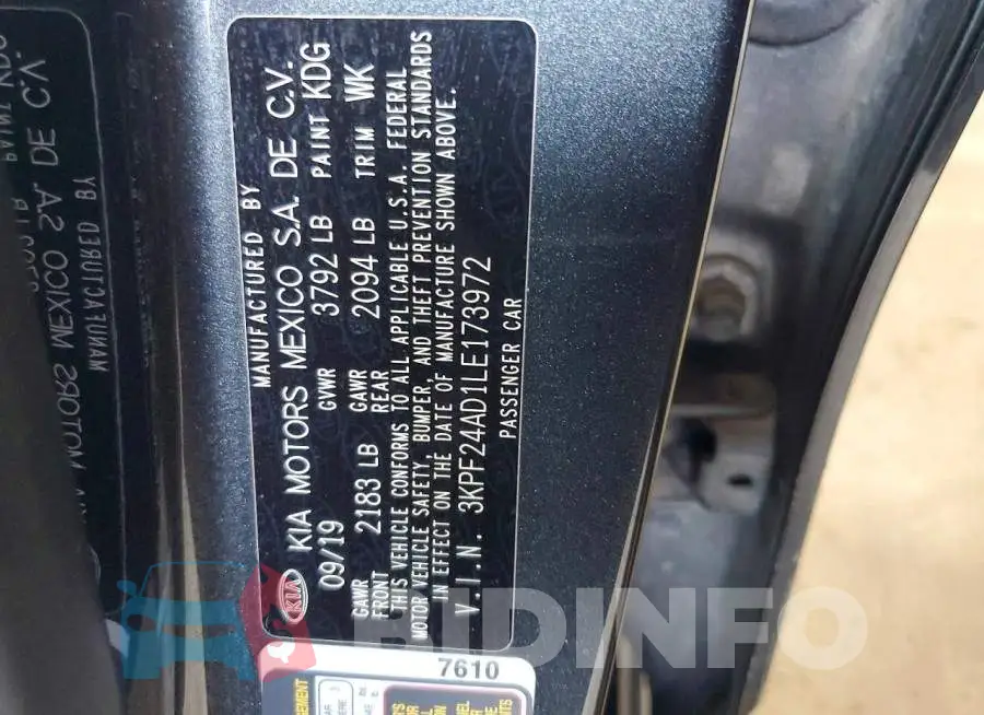 3KPF24AD1LE173972 Photo# 12