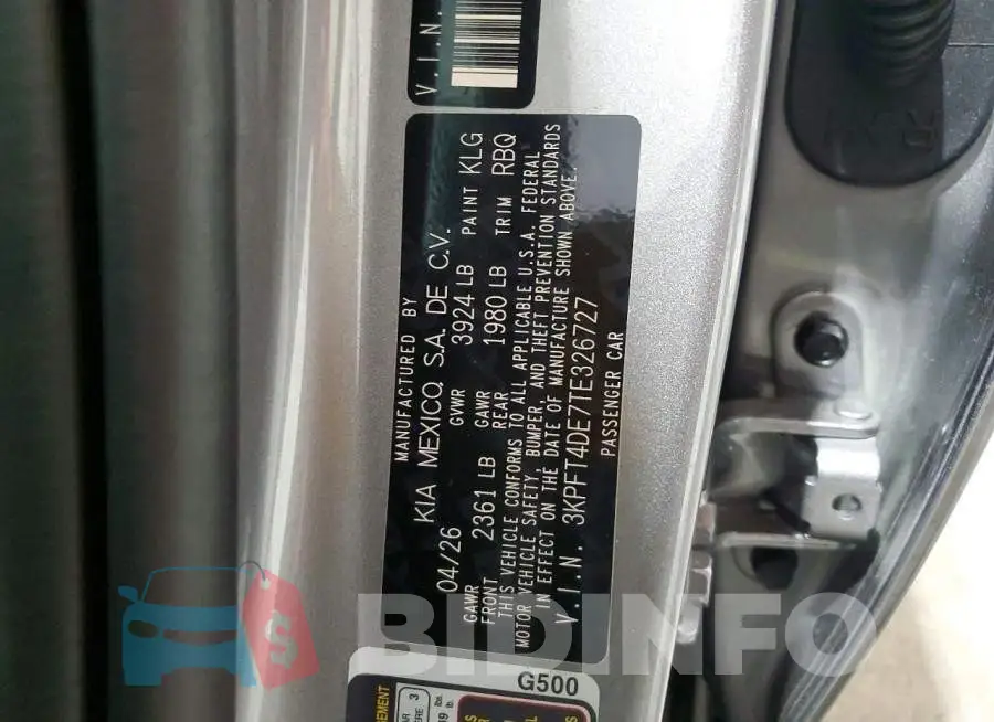 3KPFT4DE7TE326727 Photo# 13