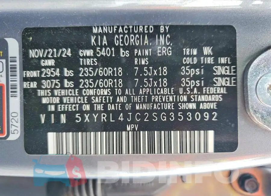5XYRL4JC2SG353092 Photo# 14