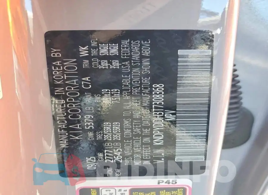 KNDPYDDH3T7308368 Photo# 13