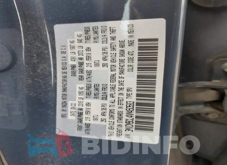 3MVDMBCL4NM450583 Photo# 13