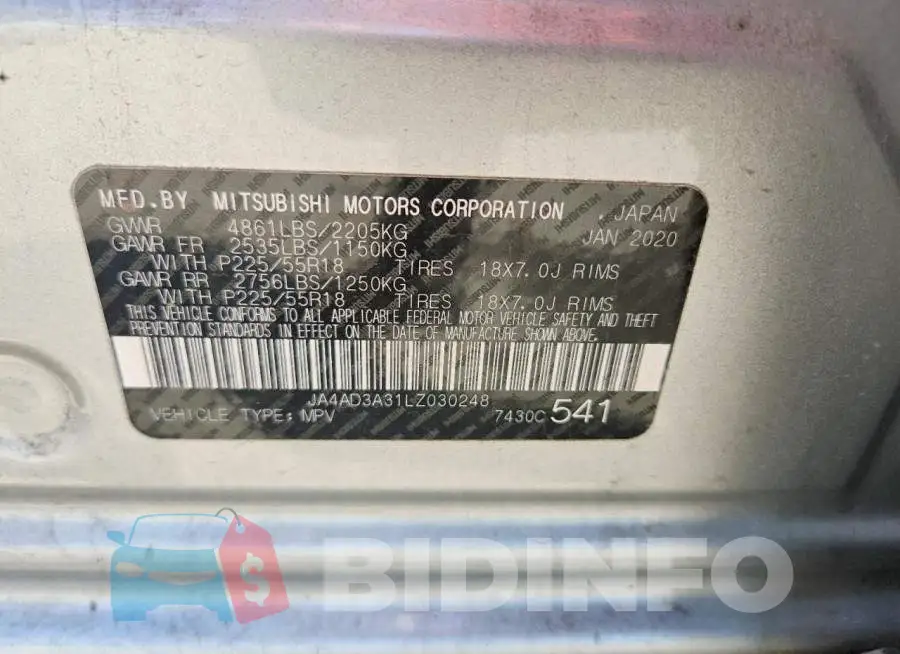 JA4AD3A31LZ030248 Photo# 13