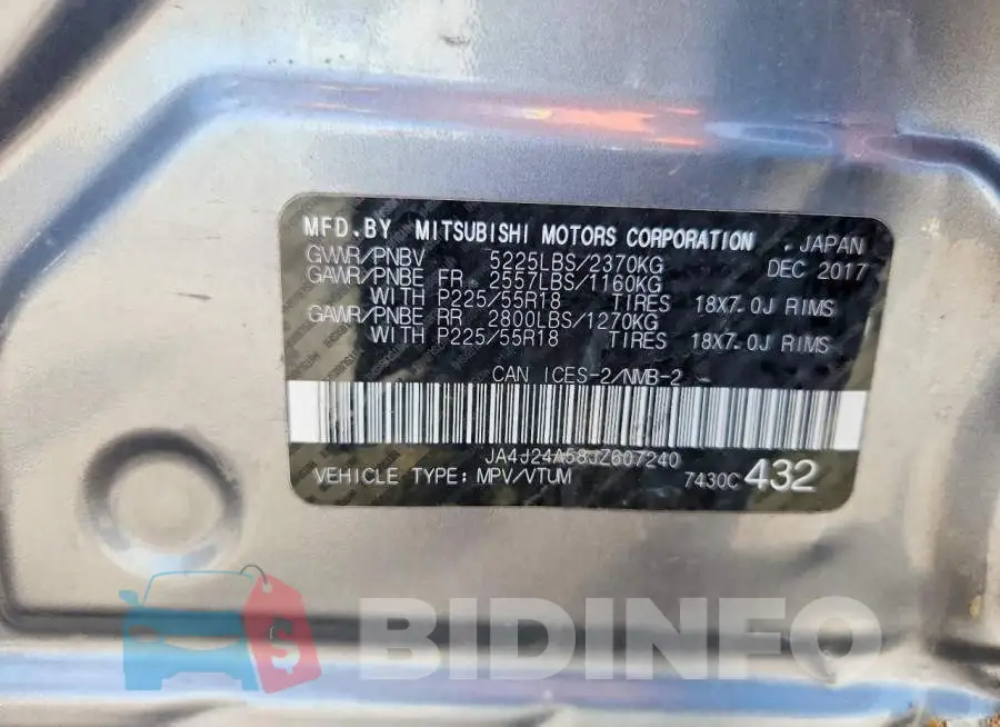 JA4J24A58JZ607240 Photo# 12