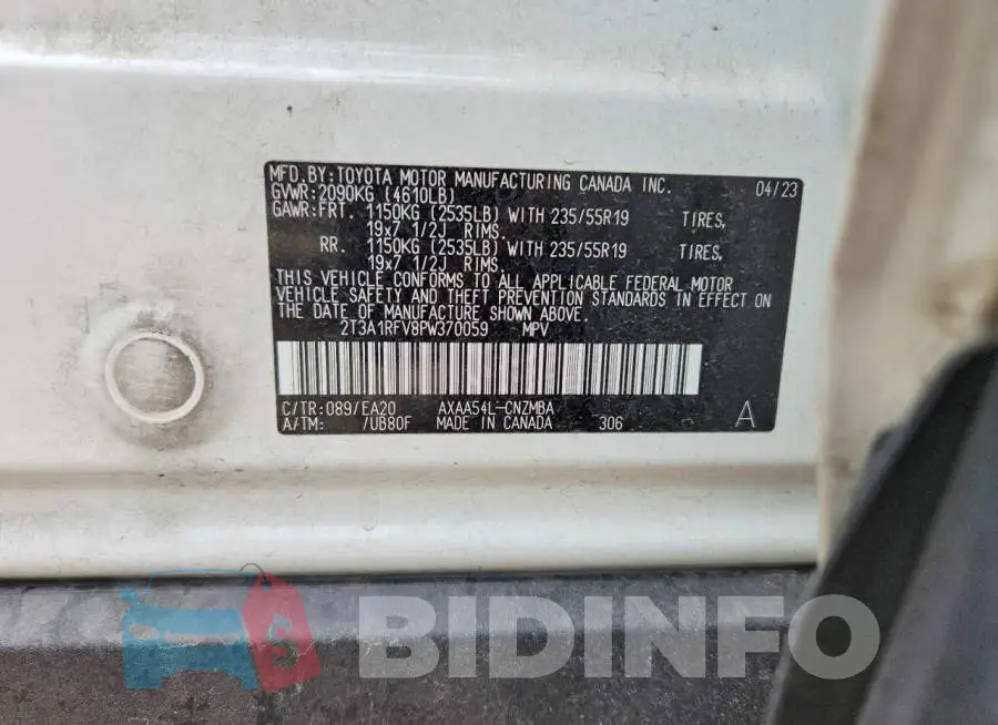 2T3A1RFV8PW370059 Photo# 12