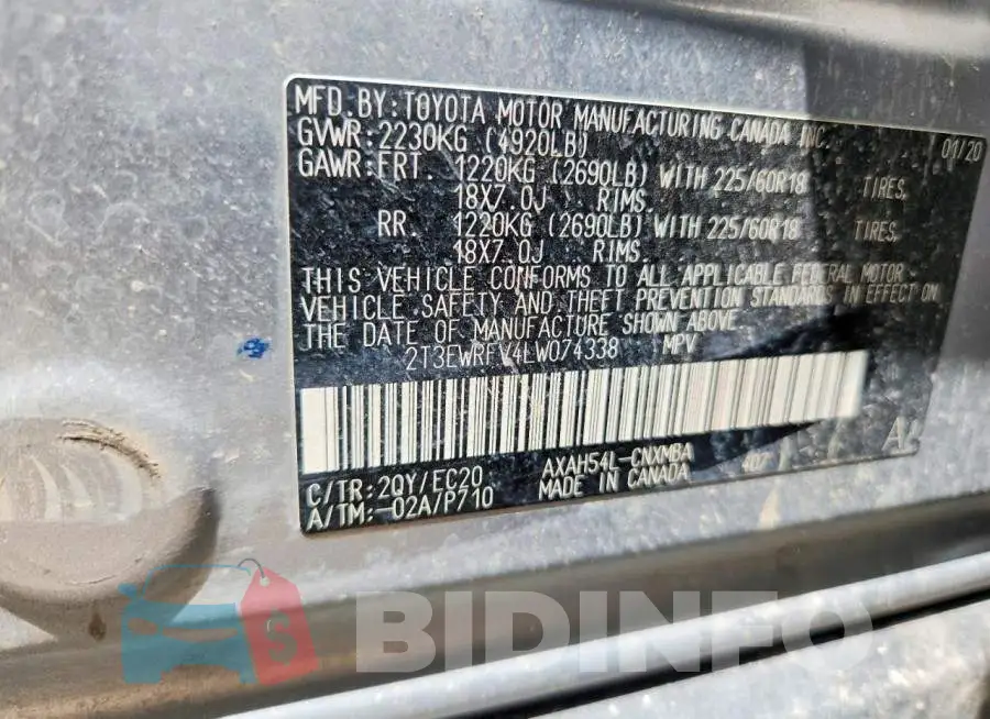2T3EWRFV4LW074338 Photo# 14