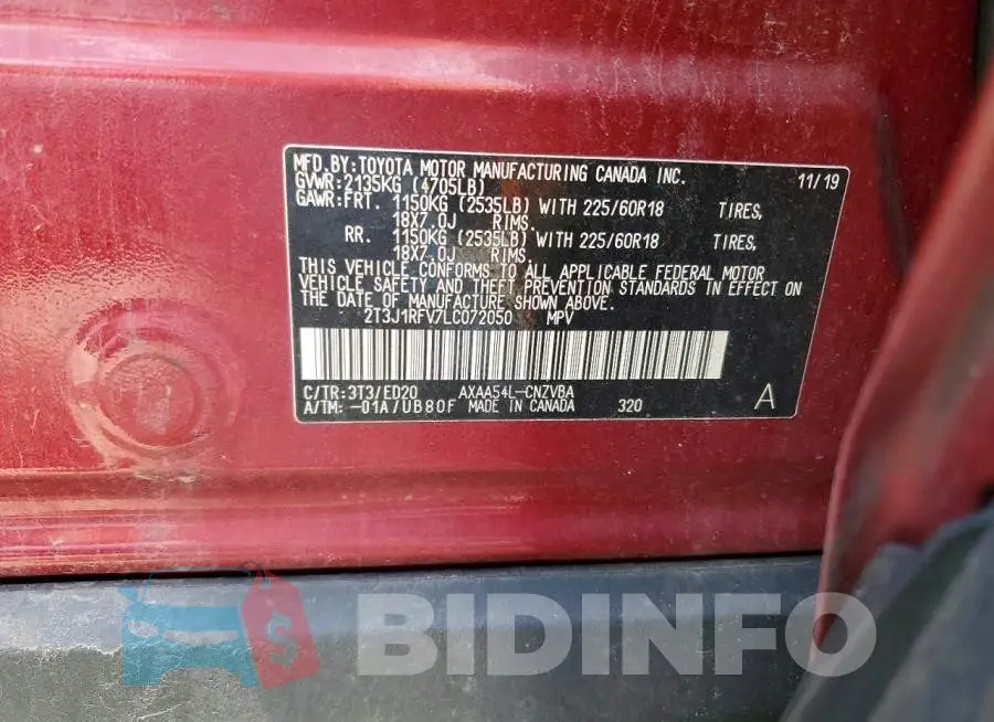 2T3J1RFV7LC072050 Photo# 14
