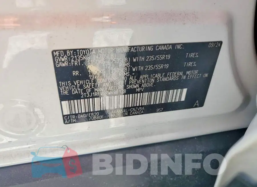 2T3J1RFV9RW488138 Photo# 13