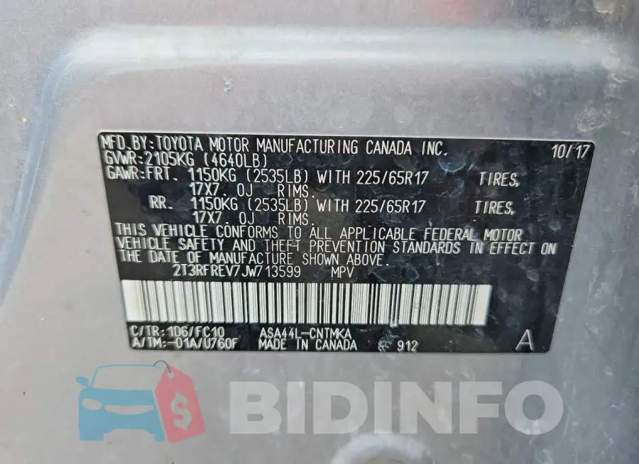 2T3RFREV7JW713599 Photo# 12