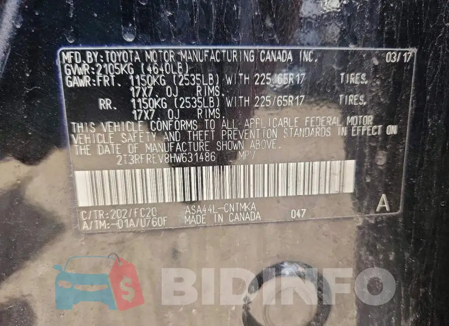 2T3RFREV8HW631486 Photo# 12