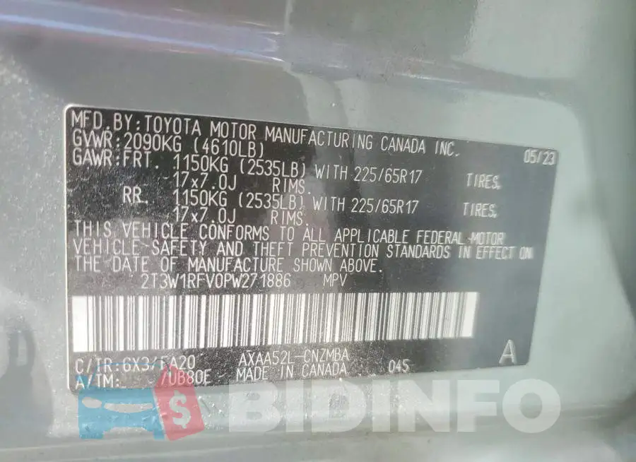 2T3W1RFV0PW271886 Photo# 14