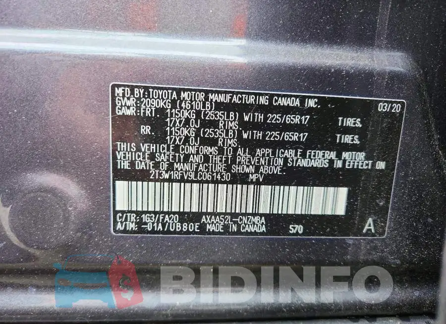 2T3W1RFV9LC061430 Photo# 13