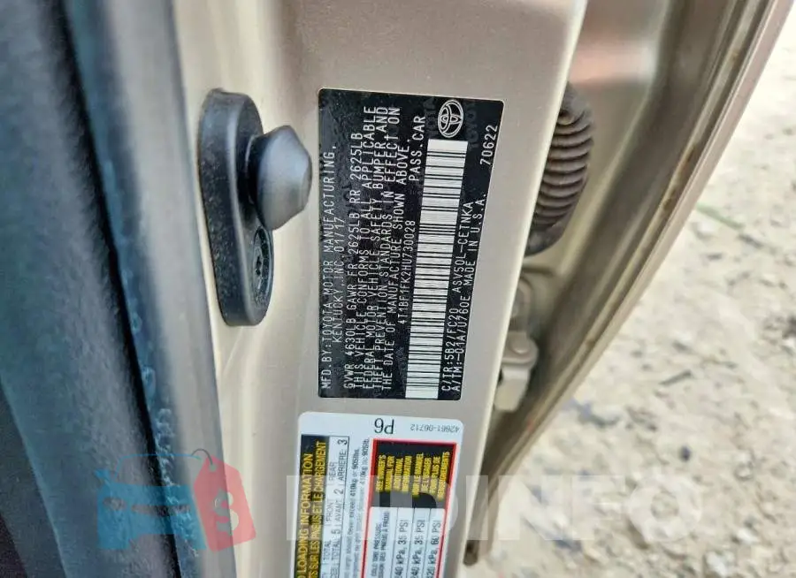 4T1BF1FK2HU730028 Photo# 12