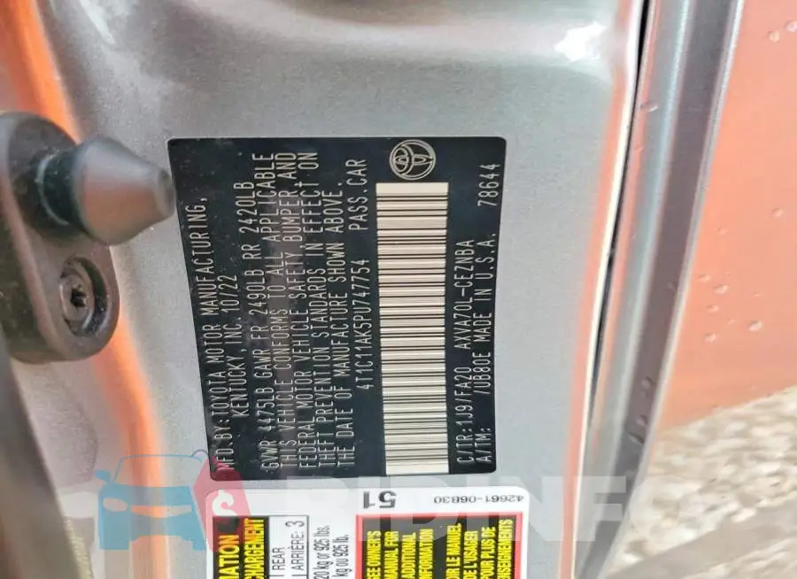 4T1C11AK5PU747754 Photo# 13