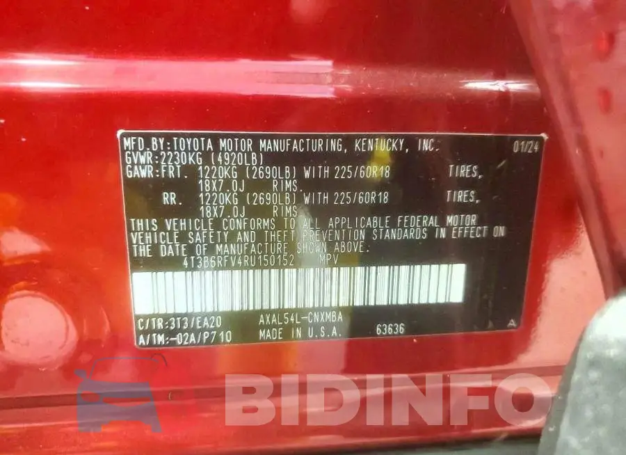 4T3B6RFV4RU150152 Photo# 13