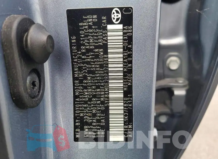5YFB4MDE2RP127068 Photo# 12