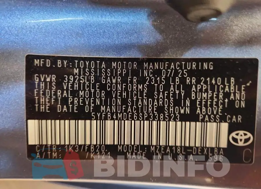 5YFB4MDE6SP338523 Photo# 12