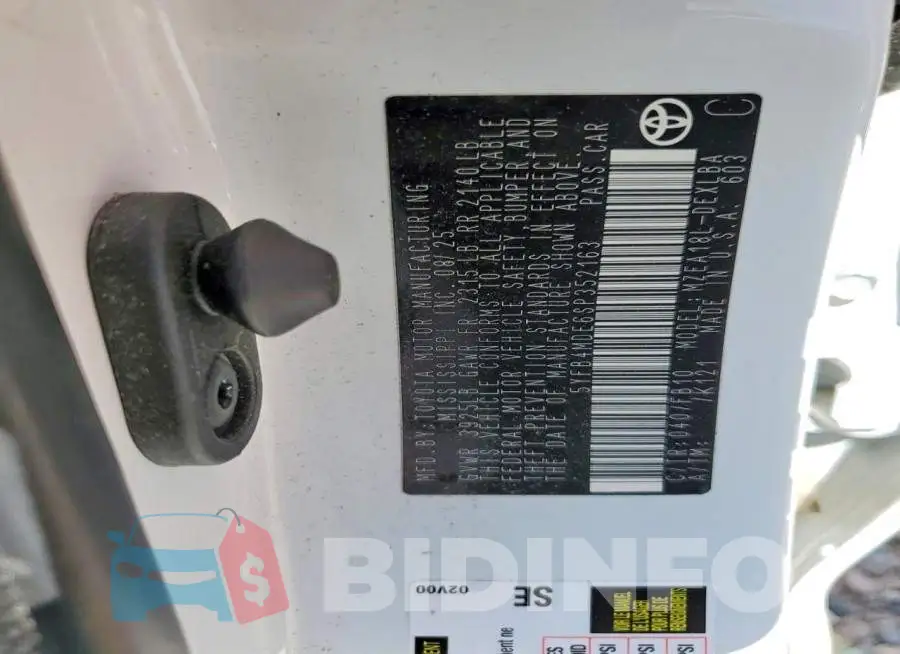 5YFB4MDE6SP352163 Photo# 12