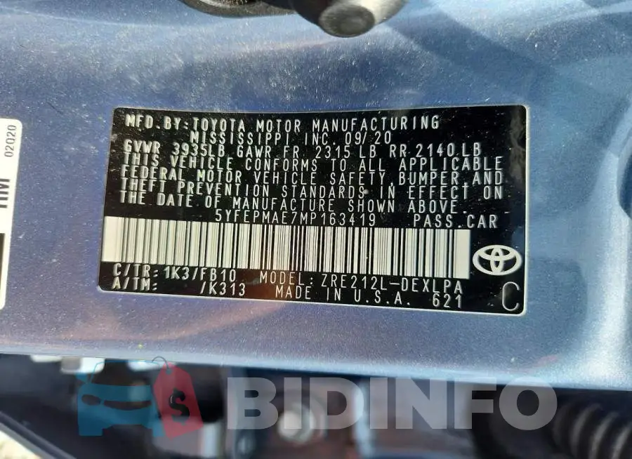 5YFEPMAE7MP163419 Photo# 12