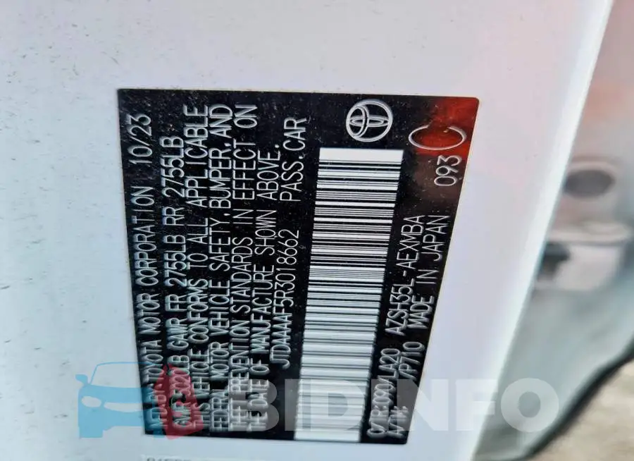 JTDAAAAF5R3018662 Photo# 12