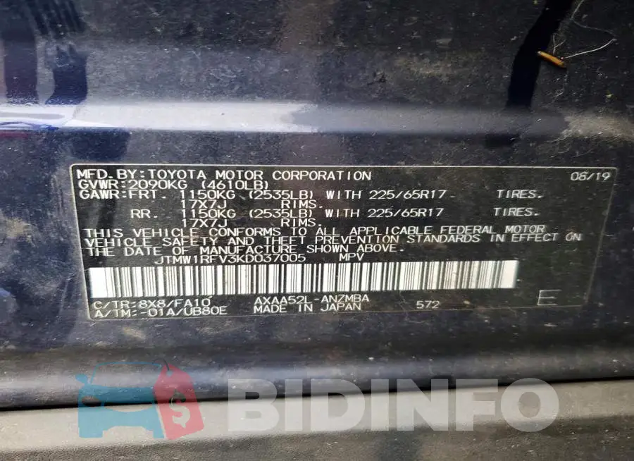 JTMW1RFV3KD037005 Photo# 13