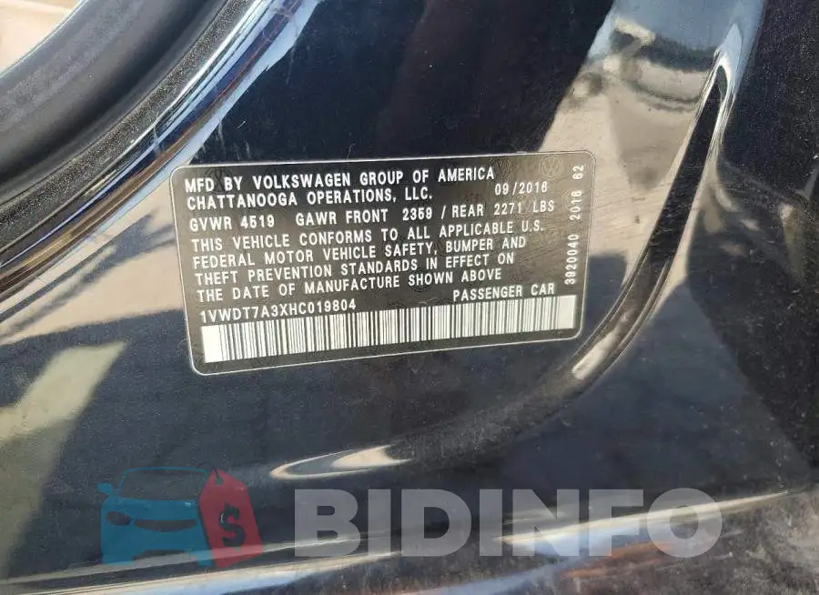 1VWDT7A3XHC019804 Photo# 13