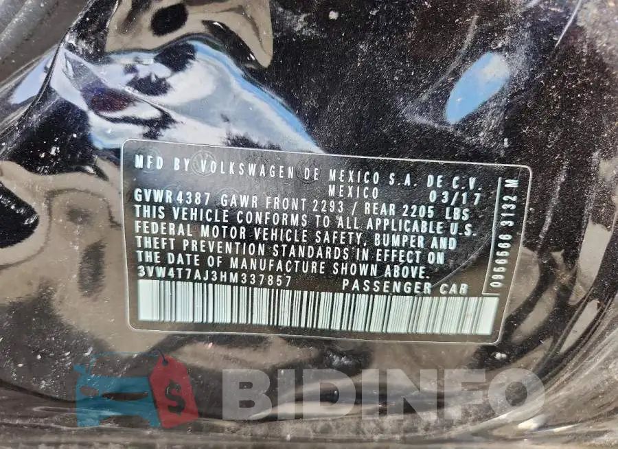 3VW4T7AJ3HM337857 Photo# 12