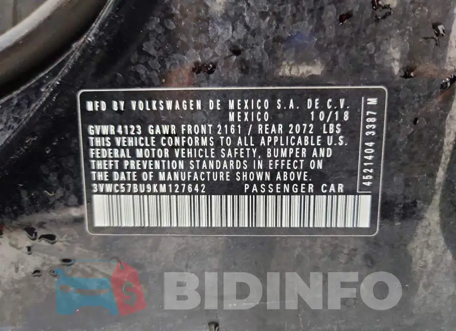 3VWC57BU9KM127642 Photo# 13